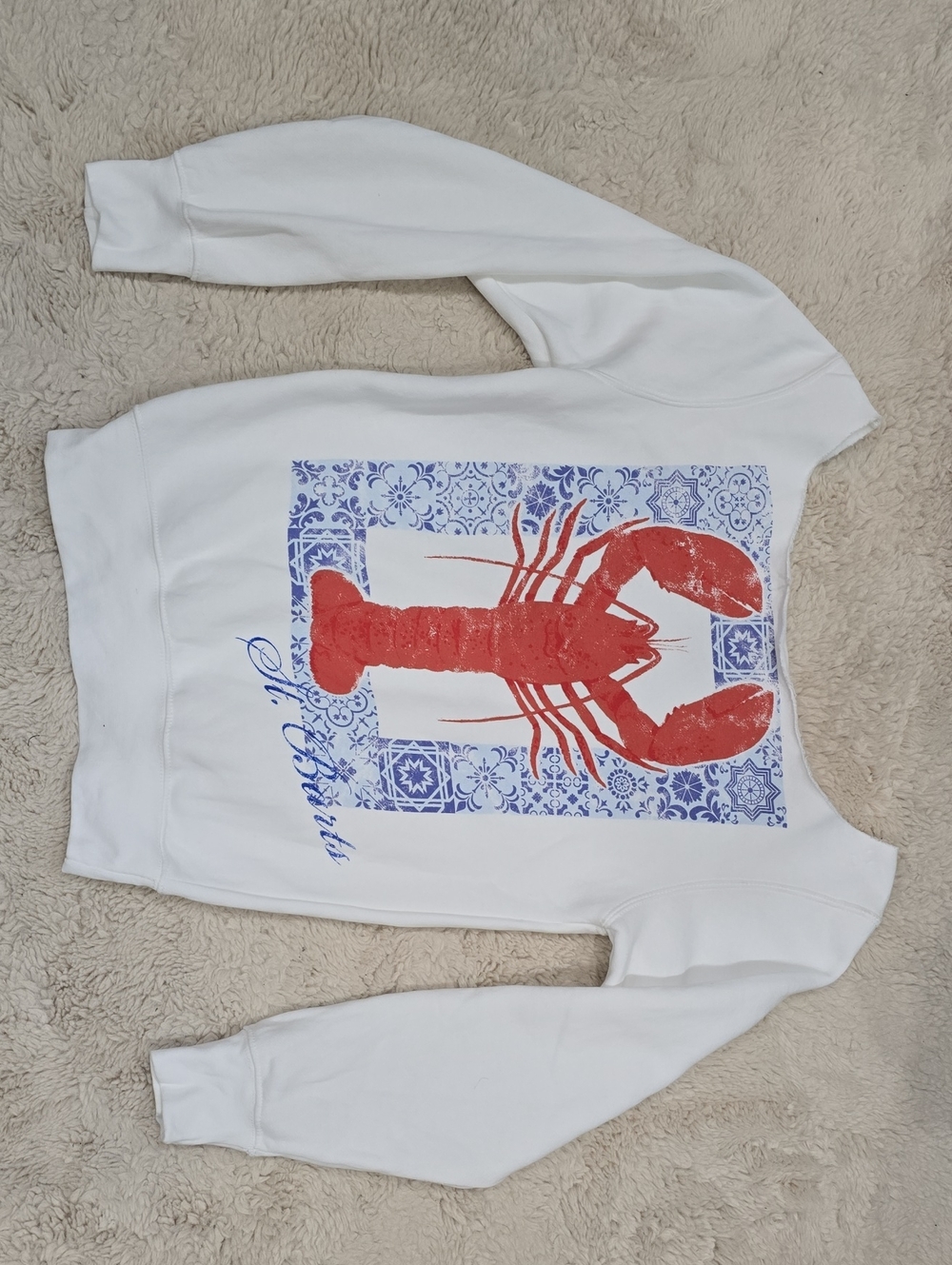 White Lobster Graphic Sweatshirt - Unbranded